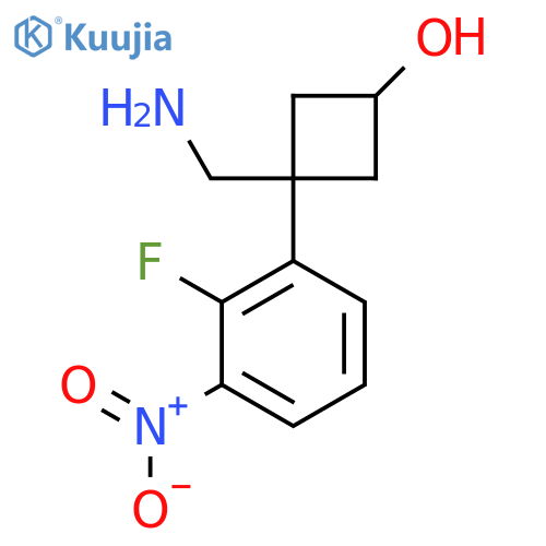 3-(aminomethyl)-3-(2-fluoro-3-nitrophenyl)cyclobutan-1-ol structure