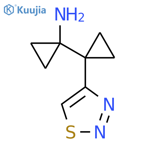 1-1-(1,2,3-thiadiazol-4-yl)cyclopropylcyclopropan-1-amine structure