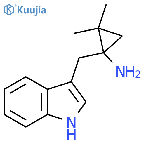 1-(1H-indol-3-yl)methyl-2,2-dimethylcyclopropan-1-amine structure