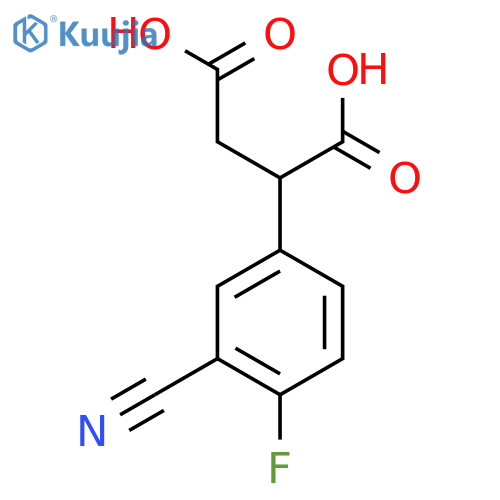 2-(3-cyano-4-fluorophenyl)butanedioic acid structure