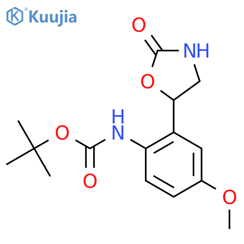tert-butyl N-4-methoxy-2-(2-oxo-1,3-oxazolidin-5-yl)phenylcarbamate structure