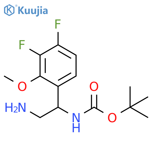 tert-butyl N-2-amino-1-(3,4-difluoro-2-methoxyphenyl)ethylcarbamate structure