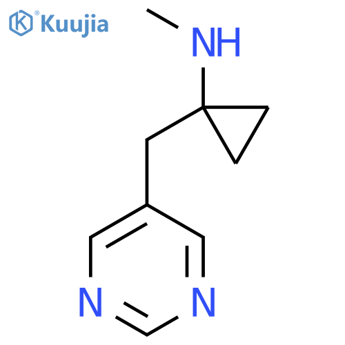 N-methyl-1-(pyrimidin-5-yl)methylcyclopropan-1-amine structure