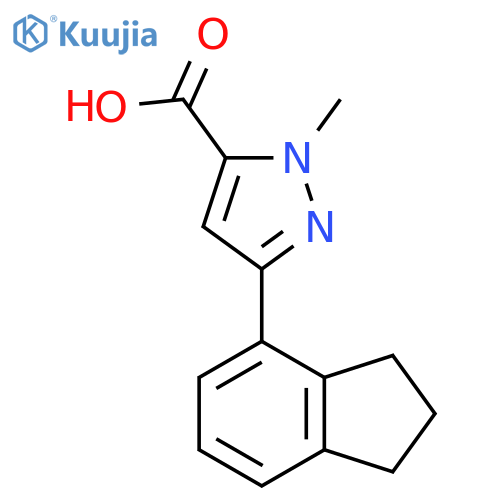 3-(2,3-dihydro-1H-inden-4-yl)-1-methyl-1H-pyrazole-5-carboxylic acid structure