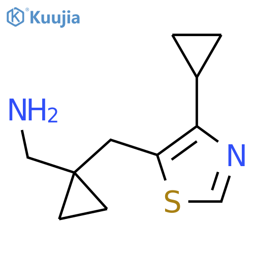 {1-(4-cyclopropyl-1,3-thiazol-5-yl)methylcyclopropyl}methanamine structure