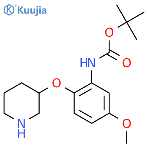 tert-butyl N-5-methoxy-2-(piperidin-3-yloxy)phenylcarbamate structure