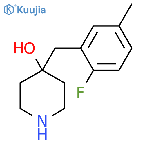 4-(2-fluoro-5-methylphenyl)methylpiperidin-4-ol structure