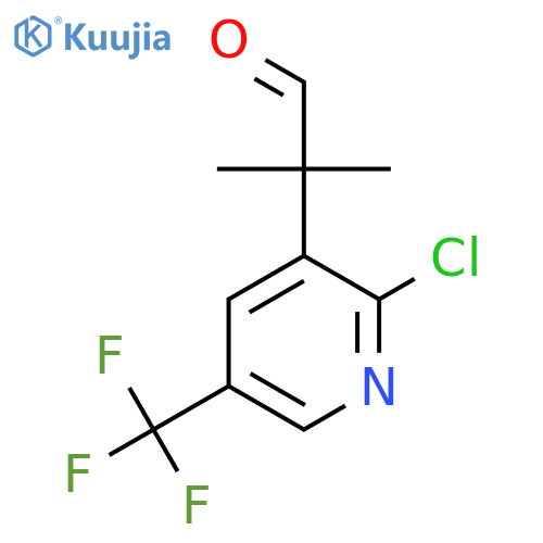 2-2-chloro-5-(trifluoromethyl)pyridin-3-yl-2-methylpropanal structure
