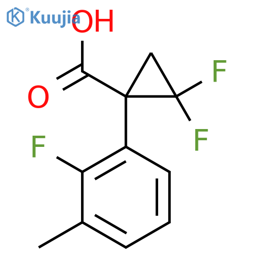 2,2-difluoro-1-(2-fluoro-3-methylphenyl)cyclopropane-1-carboxylic acid structure