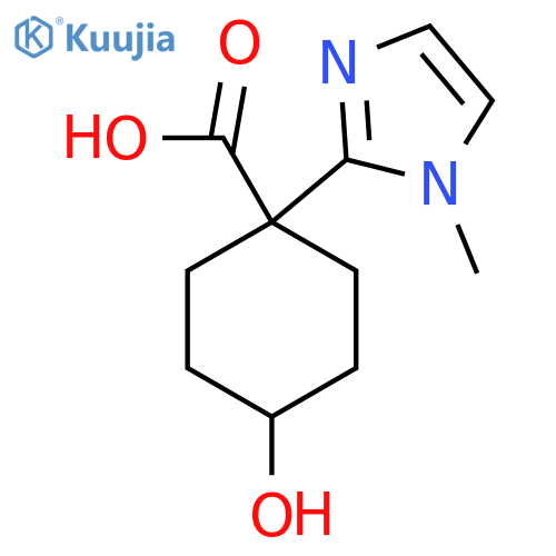 4-hydroxy-1-(1-methyl-1H-imidazol-2-yl)cyclohexane-1-carboxylic acid structure