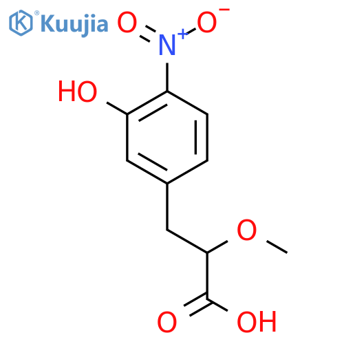 3-(3-hydroxy-4-nitrophenyl)-2-methoxypropanoic acid structure