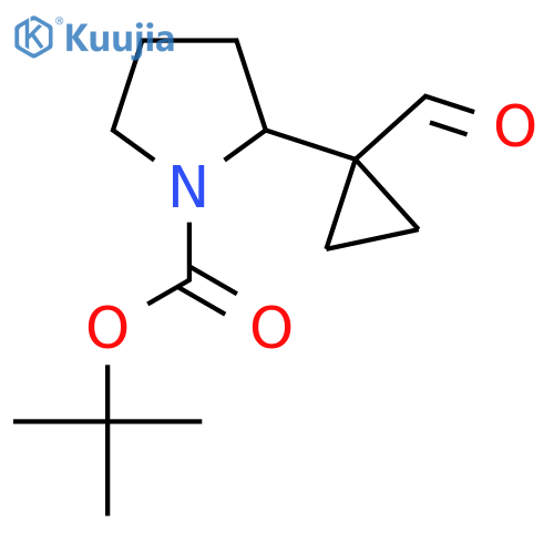 Tert-butyl 2-(1-formylcyclopropyl)pyrrolidine-1-carboxylate structure