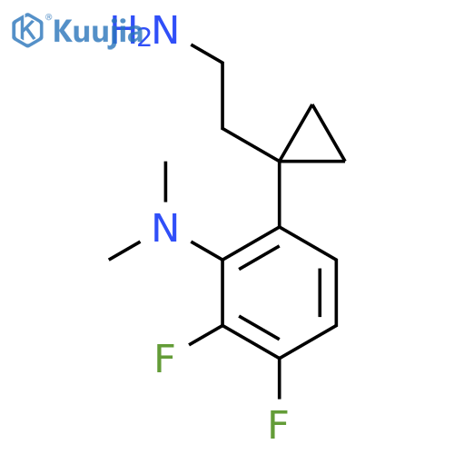 6-1-(2-aminoethyl)cyclopropyl-2,3-difluoro-N,N-dimethylaniline structure