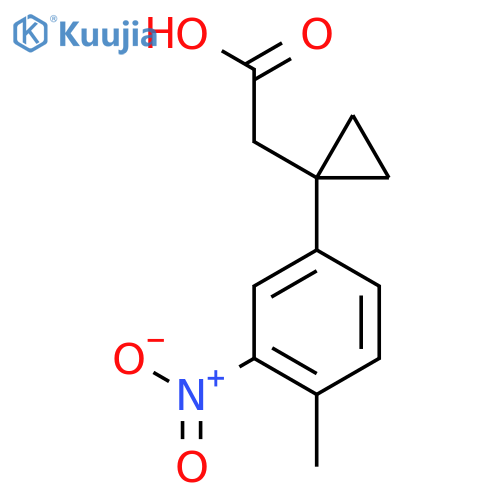 2-1-(4-methyl-3-nitrophenyl)cyclopropylacetic acid structure
