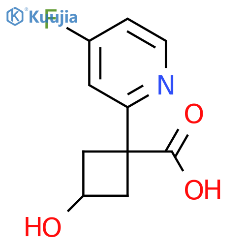 1-(4-Fluoropyridin-2-yl)-3-hydroxycyclobutane-1-carboxylic acid structure