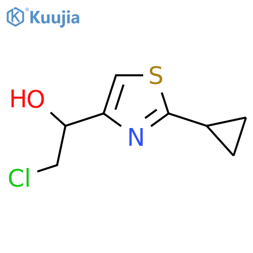 2-Chloro-1-(2-cyclopropyl-1,3-thiazol-4-yl)ethan-1-ol structure