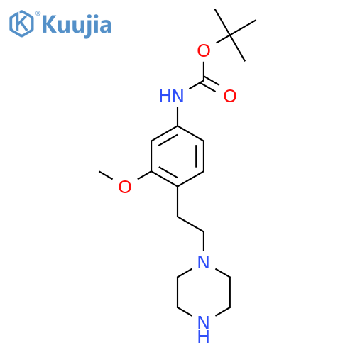 tert-butyl N-{3-methoxy-4-2-(piperazin-1-yl)ethylphenyl}carbamate structure