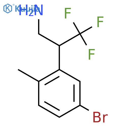 2-(5-bromo-2-methylphenyl)-3,3,3-trifluoropropan-1-amine structure