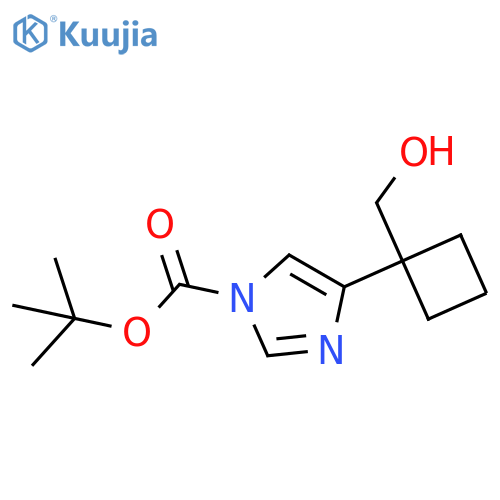 tert-butyl 4-1-(hydroxymethyl)cyclobutyl-1H-imidazole-1-carboxylate structure
