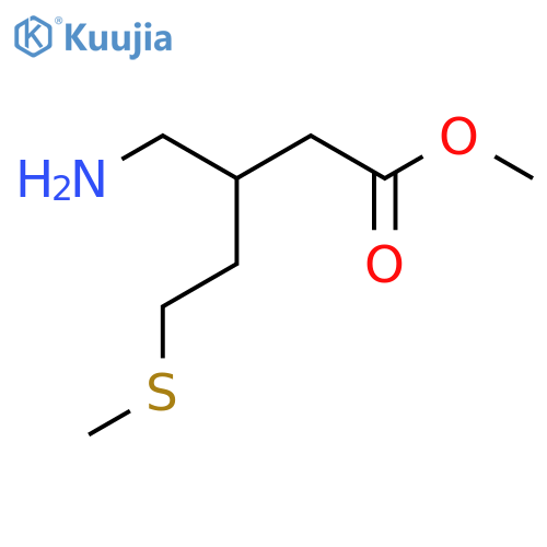 methyl 3-(aminomethyl)-5-(methylsulfanyl)pentanoate structure