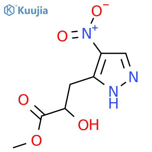 methyl 2-hydroxy-3-(4-nitro-1H-pyrazol-3-yl)propanoate structure