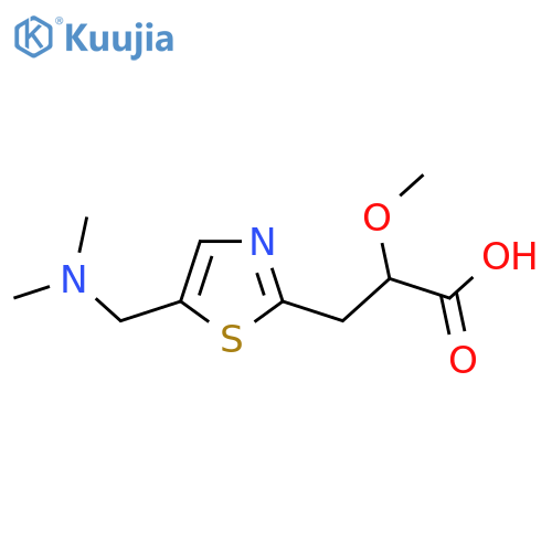 3-{5-(dimethylamino)methyl-1,3-thiazol-2-yl}-2-methoxypropanoic acid structure