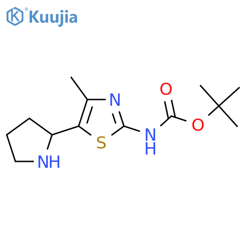 tert-butyl N-4-methyl-5-(pyrrolidin-2-yl)-1,3-thiazol-2-ylcarbamate structure