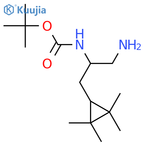 tert-butyl N-1-amino-3-(2,2,3,3-tetramethylcyclopropyl)propan-2-ylcarbamate structure