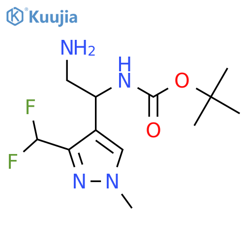 tert-butyl N-{2-amino-1-[3-(difluoromethyl)-1-methyl-1H-pyrazol-4-yl]ethyl}carbamate structure