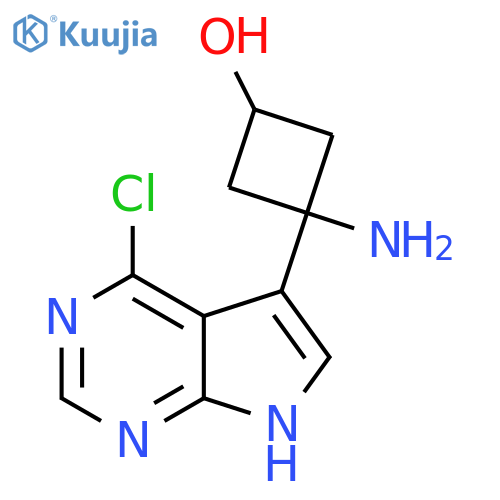3-amino-3-{4-chloro-7H-pyrrolo2,3-dpyrimidin-5-yl}cyclobutan-1-ol structure