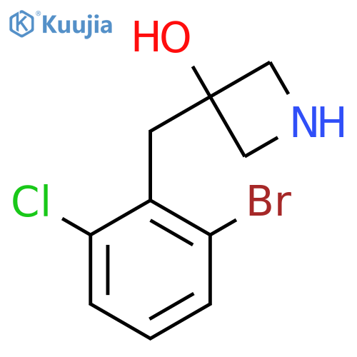 3-(2-bromo-6-chlorophenyl)methylazetidin-3-ol structure