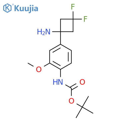 tert-butyl N-4-(1-amino-3,3-difluorocyclobutyl)-2-methoxyphenylcarbamate structure