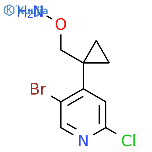 O-{1-(5-bromo-2-chloropyridin-4-yl)cyclopropylmethyl}hydroxylamine structure