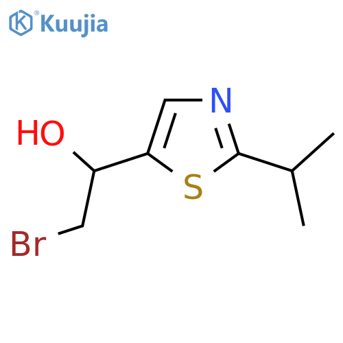 2-bromo-1-2-(propan-2-yl)-1,3-thiazol-5-ylethan-1-ol structure