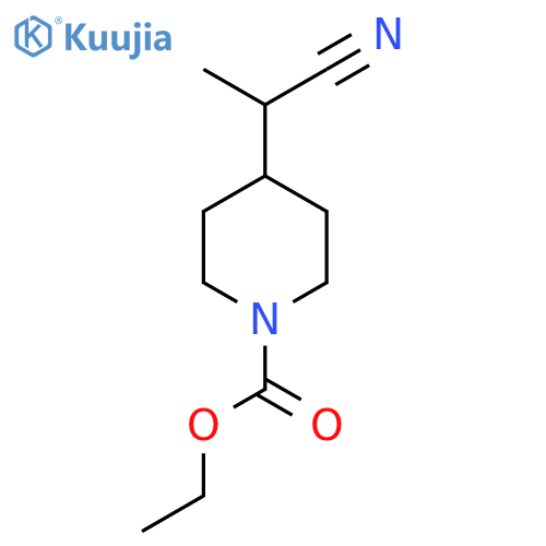 ethyl 4-(1-cyanoethyl)piperidine-1-carboxylate structure