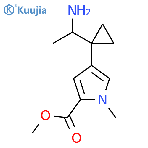 methyl 4-1-(1-aminoethyl)cyclopropyl-1-methyl-1H-pyrrole-2-carboxylate structure