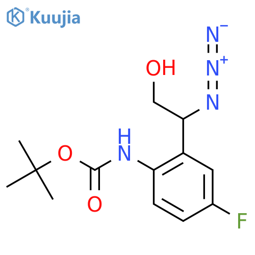 tert-butyl N-2-(1-azido-2-hydroxyethyl)-4-fluorophenylcarbamate structure