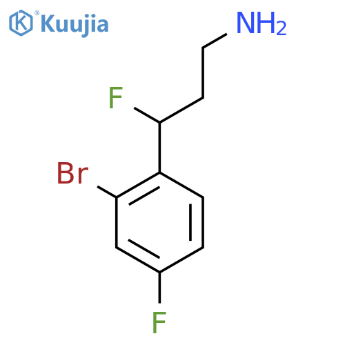3-(2-bromo-4-fluorophenyl)-3-fluoropropan-1-amine structure