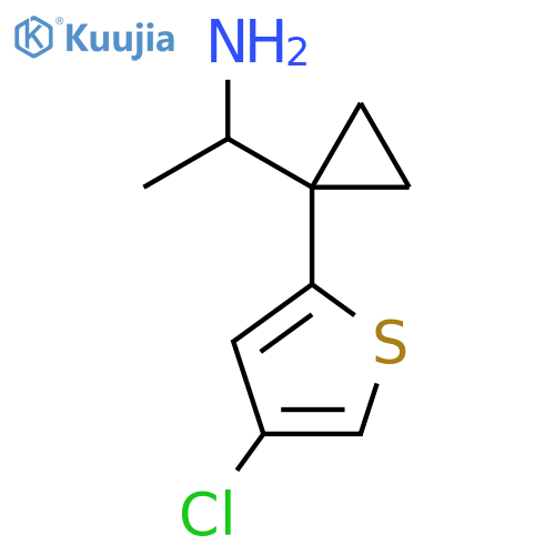 1-1-(4-chlorothiophen-2-yl)cyclopropylethan-1-amine structure