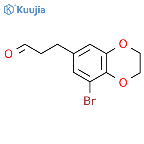 3-(8-bromo-2,3-dihydro-1,4-benzodioxin-6-yl)propanal structure