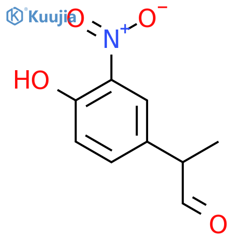 2-(4-hydroxy-3-nitrophenyl)propanal structure