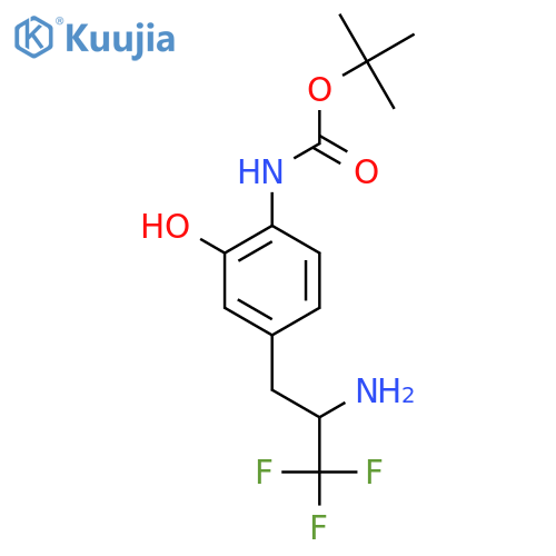 tert-butyl N-4-(2-amino-3,3,3-trifluoropropyl)-2-hydroxyphenylcarbamate structure