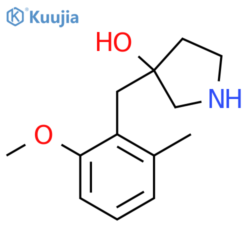 3-(2-methoxy-6-methylphenyl)methylpyrrolidin-3-ol structure