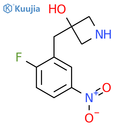 3-(2-fluoro-5-nitrophenyl)methylazetidin-3-ol structure