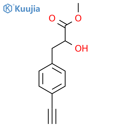 methyl 3-(4-ethynylphenyl)-2-hydroxypropanoate structure