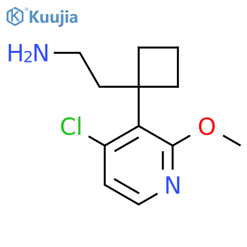 2-1-(4-chloro-2-methoxypyridin-3-yl)cyclobutylethan-1-amine structure