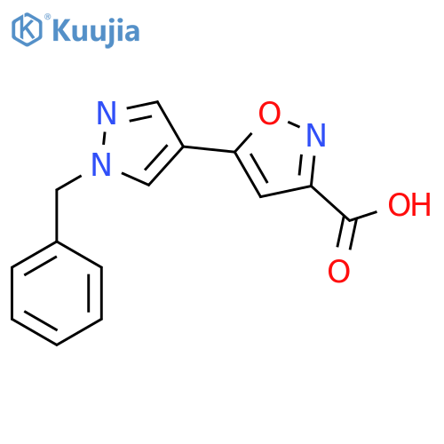 5-(1-benzyl-1H-pyrazol-4-yl)-1,2-oxazole-3-carboxylic acid structure