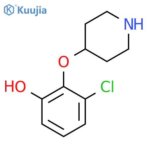 3-Chloro-2-(piperidin-4-yloxy)phenol structure