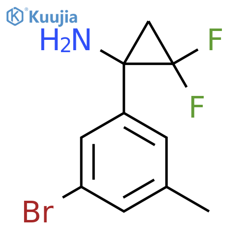 1-(3-bromo-5-methylphenyl)-2,2-difluorocyclopropan-1-amine structure