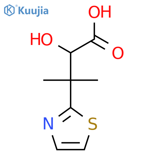 2-hydroxy-3-methyl-3-(1,3-thiazol-2-yl)butanoic acid structure
